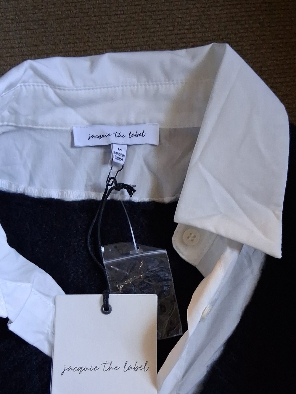 Jacquie The Label V-Neck Knit Sweater/shirt Combo. NWT - Picture 3 of 8